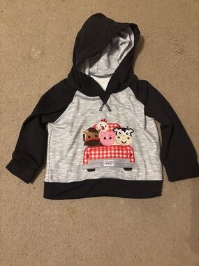 Kids' Black & Gray Farm Animal Hoodie